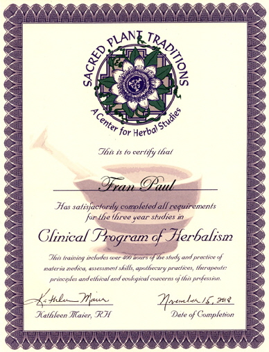 Sacred Plant Traditions Clinical Herbalist Diploma